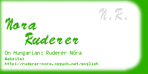 nora ruderer business card